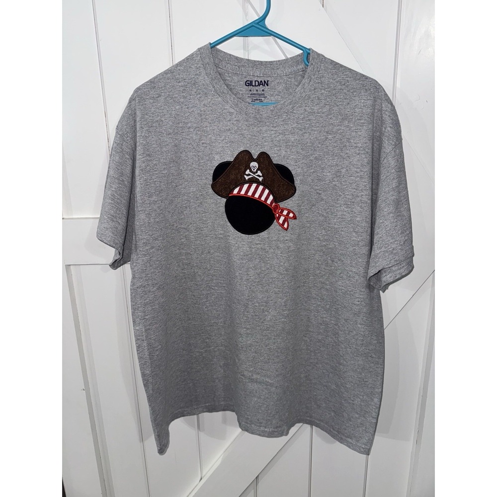 Walt Disney World Mens Pirate Appliqué Shirt Top Size XL Mickey Mouse
